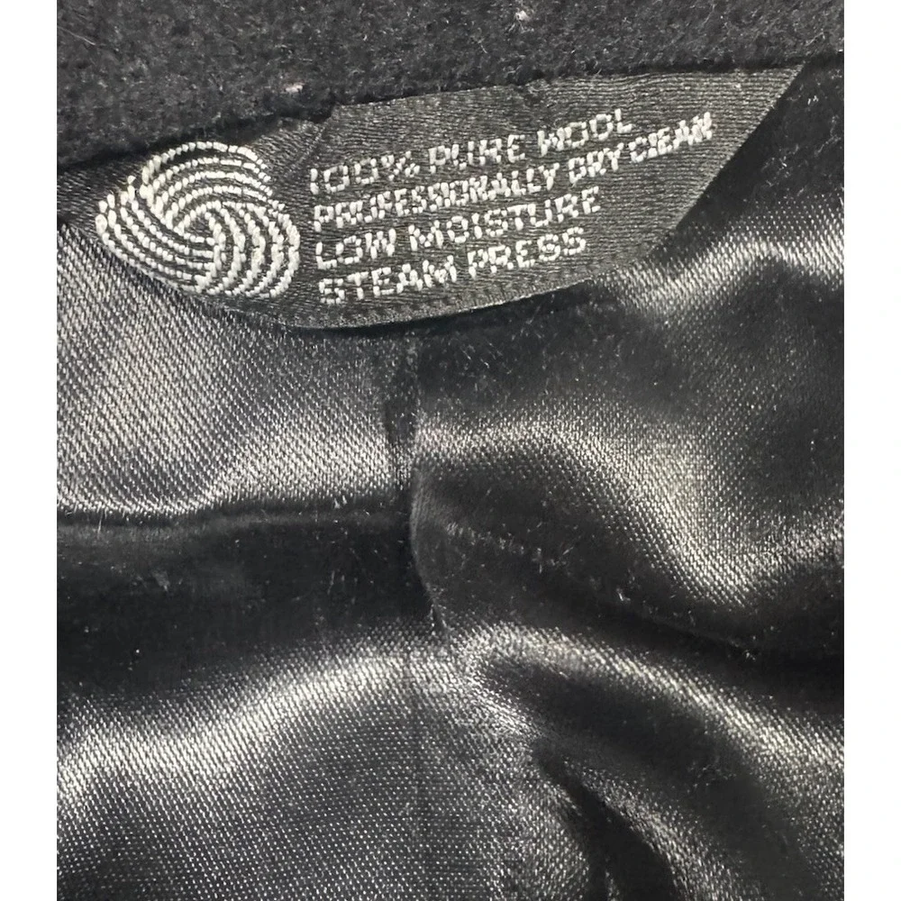 VTG Sterling & Hunt Overcoat Mens 46 Black Wool Long Coat Single Breasted Lined